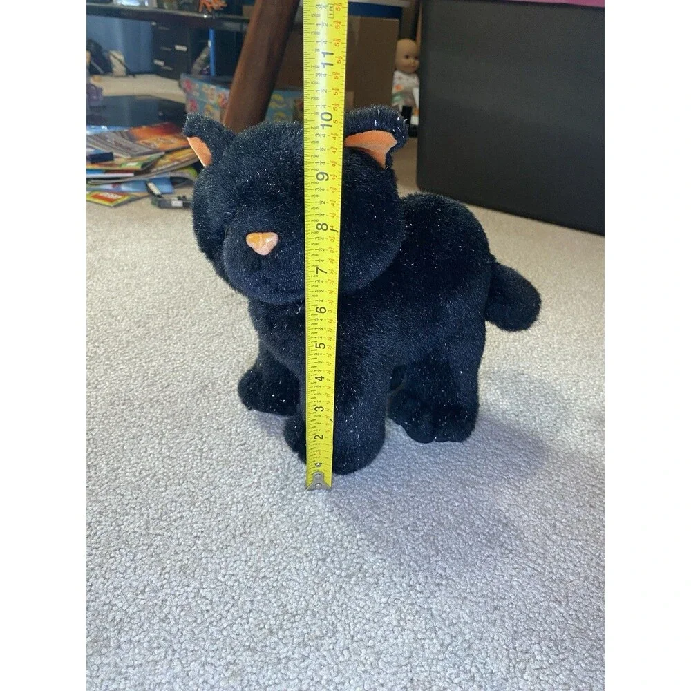 Vintage Halloween Black Cat Plush 10